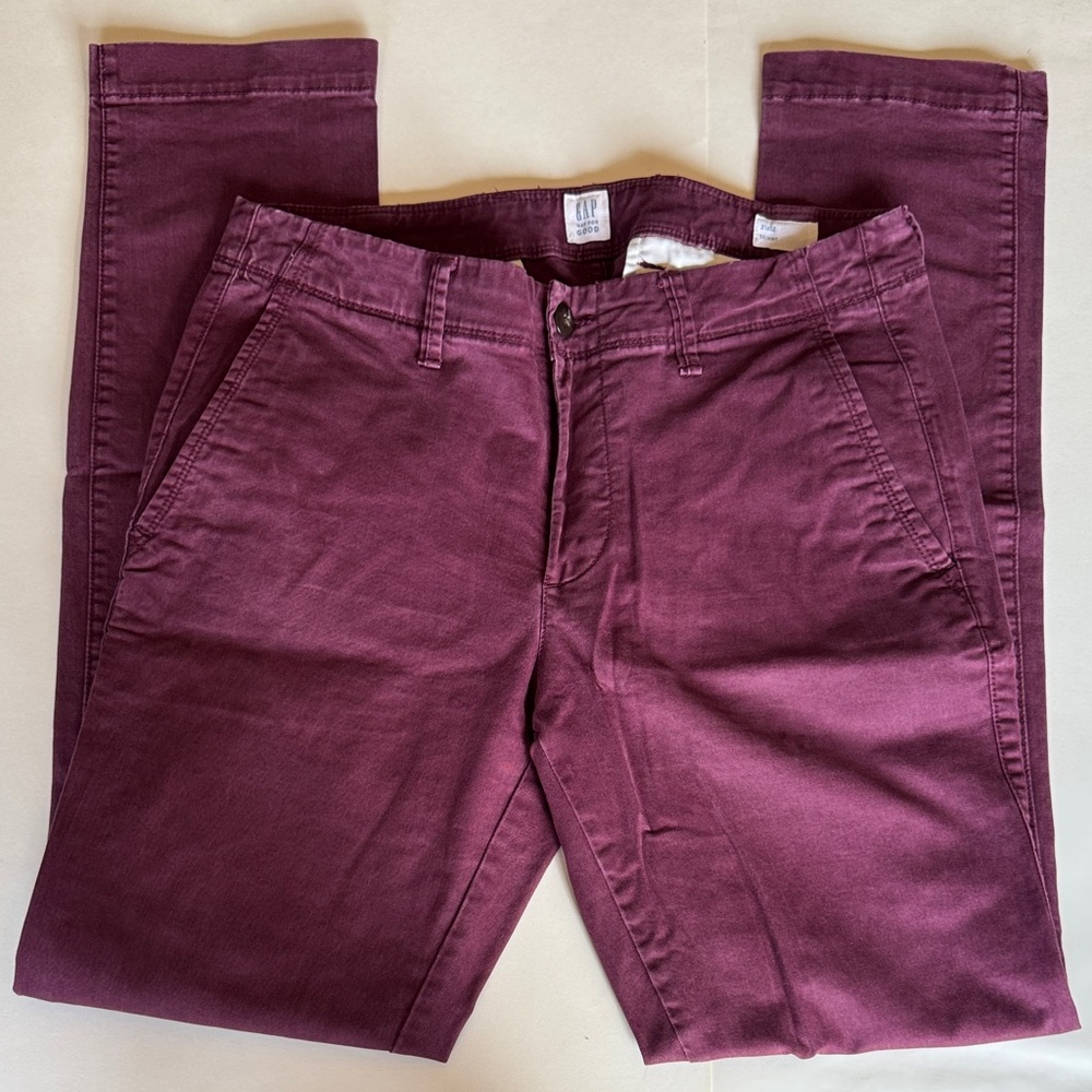 Gap Mens Skinny Fit Maroon Chinos
